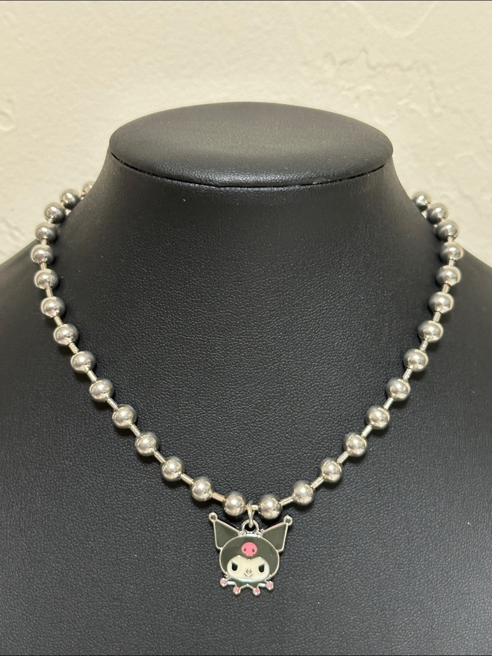 Sanrio Kuromi Silver Tone Ball Chain Choker